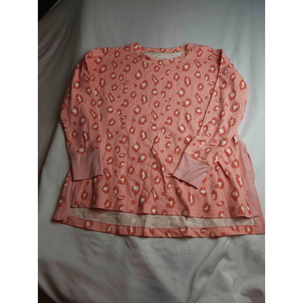 Wonderly Studio Sweatshirt Womens M Pink Leopard Print Coquette Soft Girl Boho